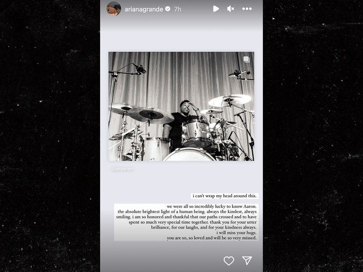 ariana grande post on aaron spears death