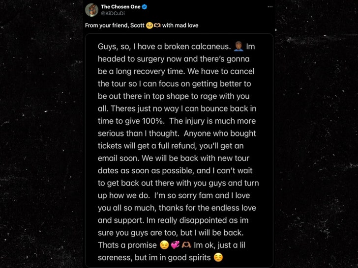 Kid Cudi annule sa tournée après s'être cassé le pied à Coachella
