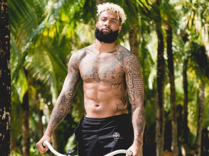 Odell Beckham Shirtless Riding A Bike