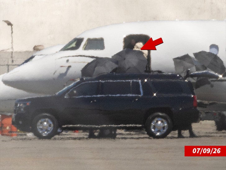 Taylor Swift and Travis Kelce touch down at Burbank Airport after honeymoon backgrid 4