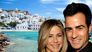Jennifer Aniston -- Scouting Trip to Crete for Wedding to Justin Theroux
