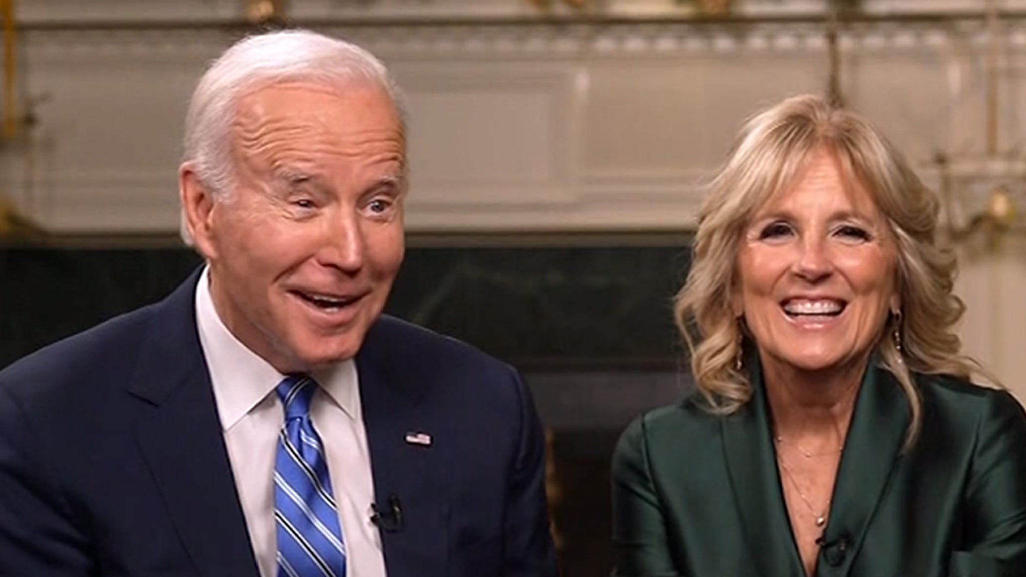 President Biden talks to Drew Barrymore about Jill's five-time proposal