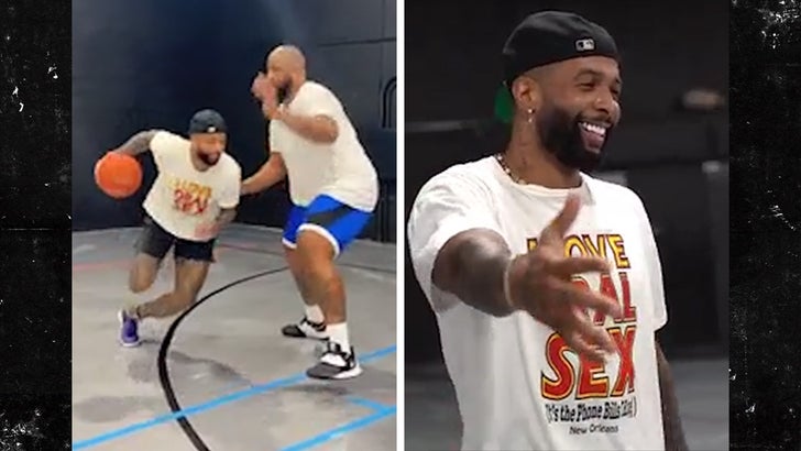 Odell Beckham Jr. Balls Out In Pickup Hoops Game Knee Looks Great