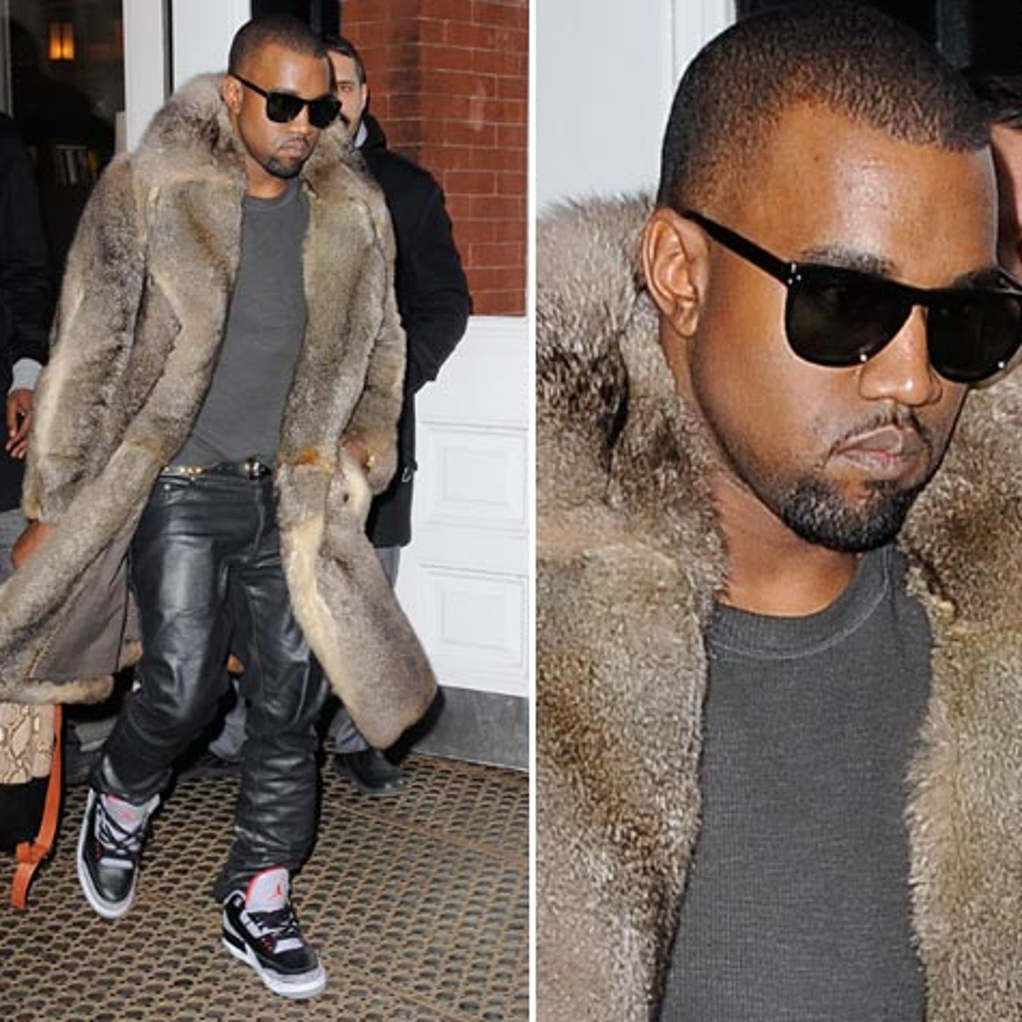 Kanye West: Snakeskin Backpack in NYC, Kanye West