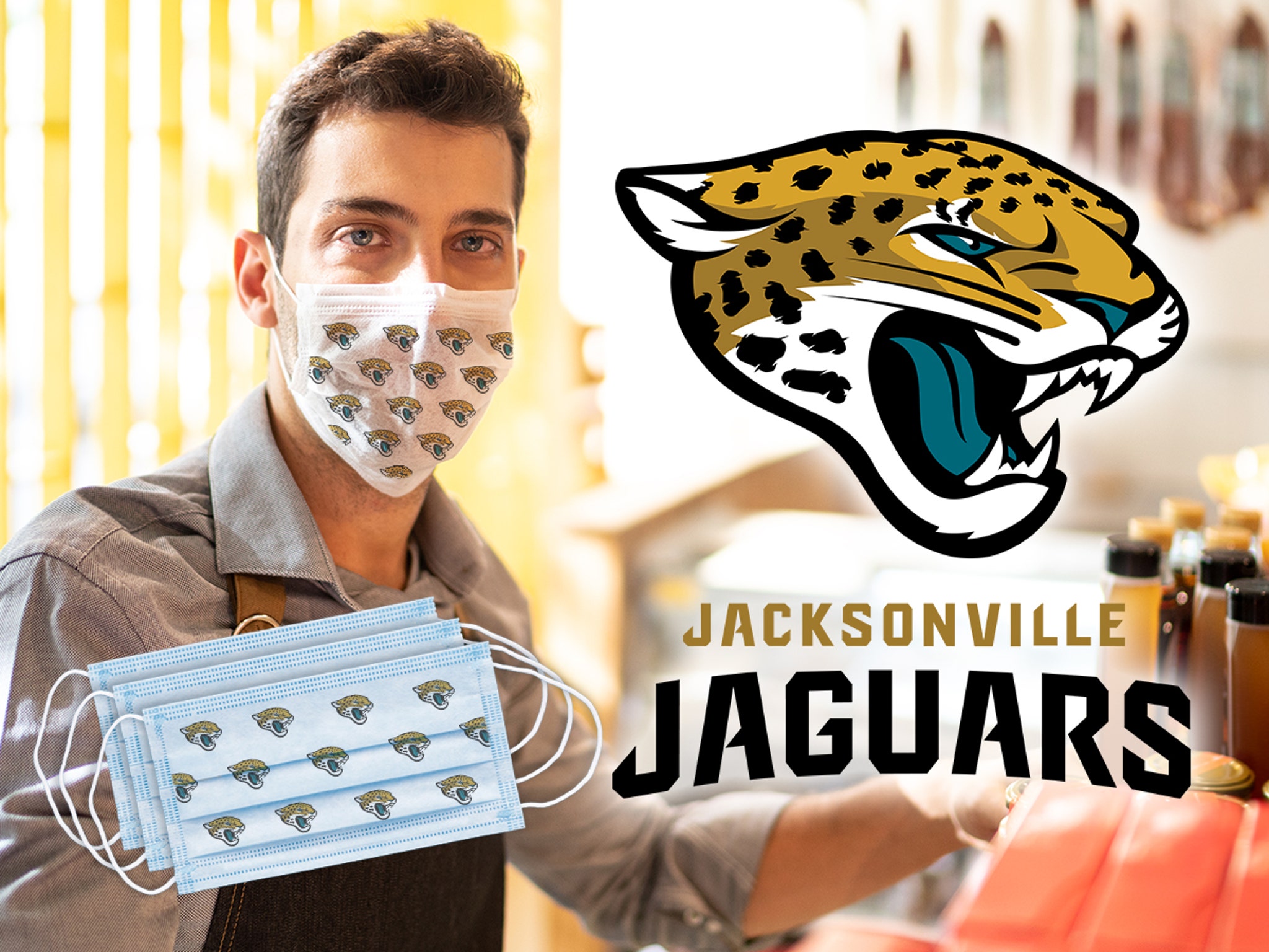 Jacksonville Jaguars Logo Face Mask by Holi Poli - Pixels