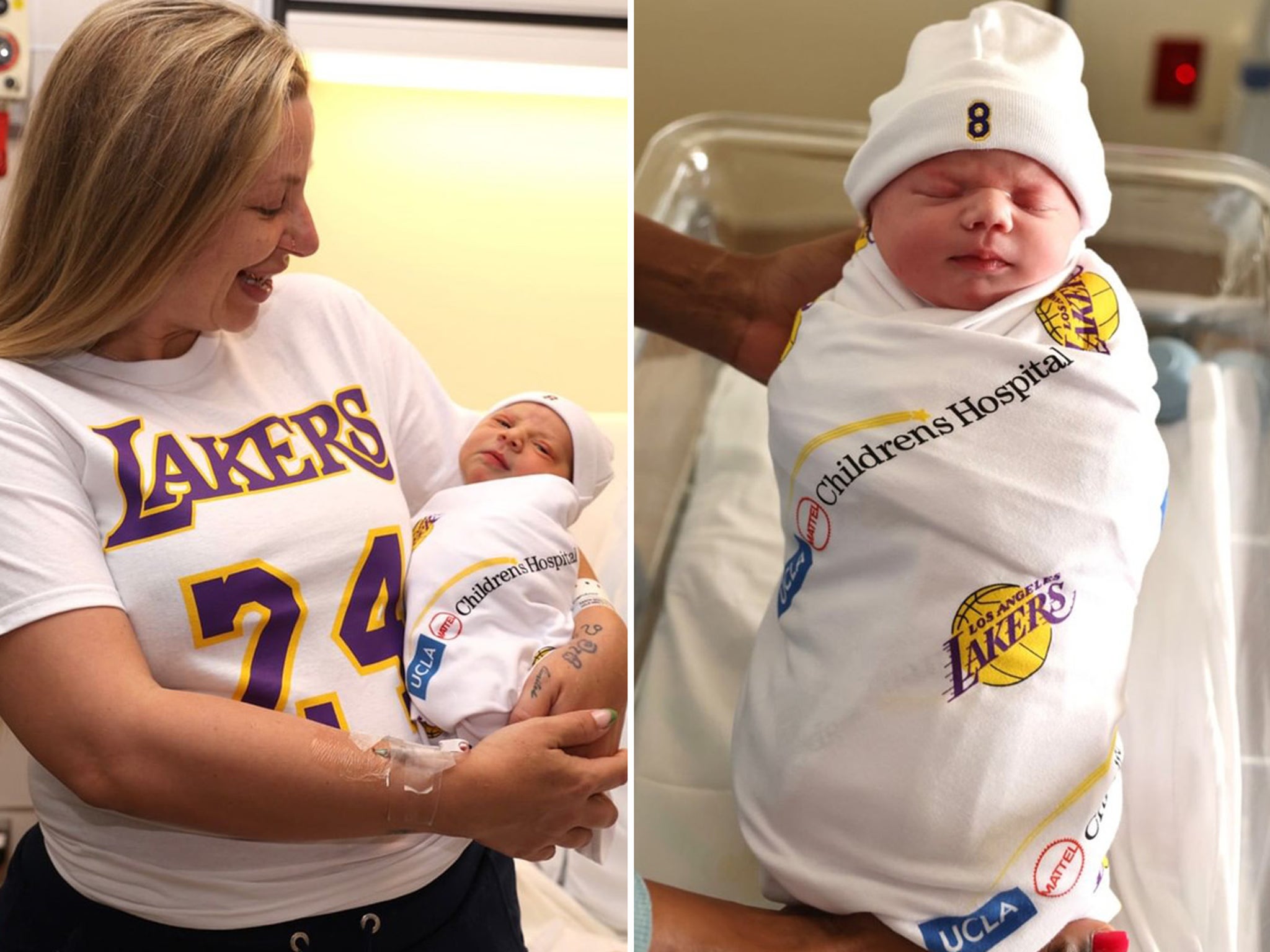 baby wearing lakers jersey