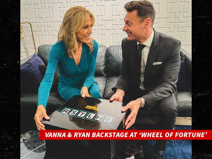 Vanna White Ryan Seacrest Wheel of Fortune Backstage