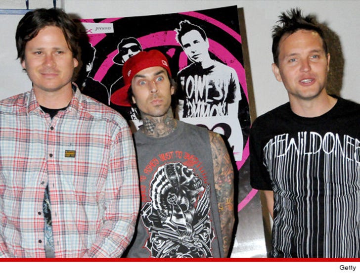 Blink -- Fan Plummets from Balcony During L A Show :: 1108-blink-182-travis-mark-tom-getty-3