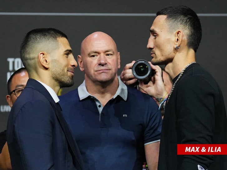 Max Holloway and Ilia Topuria face-off