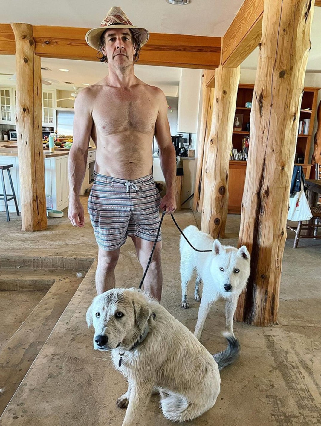 Shirtless Stars With Dogs