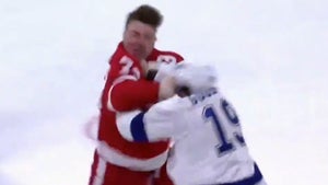 NHL's Barclay Goodrow Knocks Out Red Wings Player W/ Violent Punch In On-Ice Fight