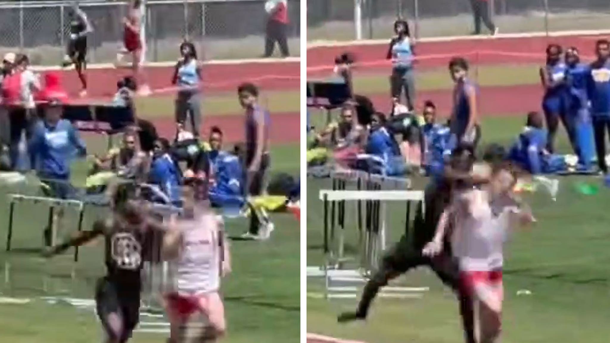 High School Runner Sucker Punched On Track During Race