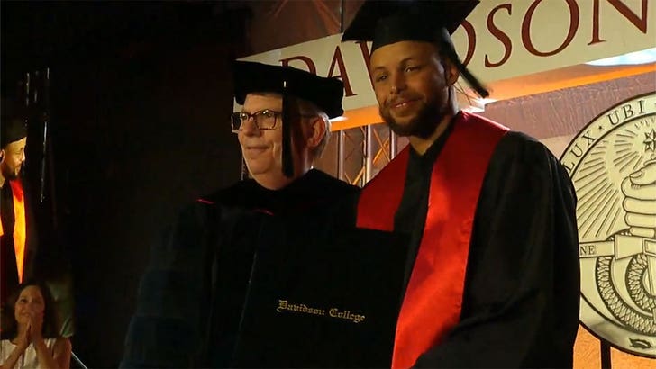 Steph Curry graduates, has number retired as he's inducted into