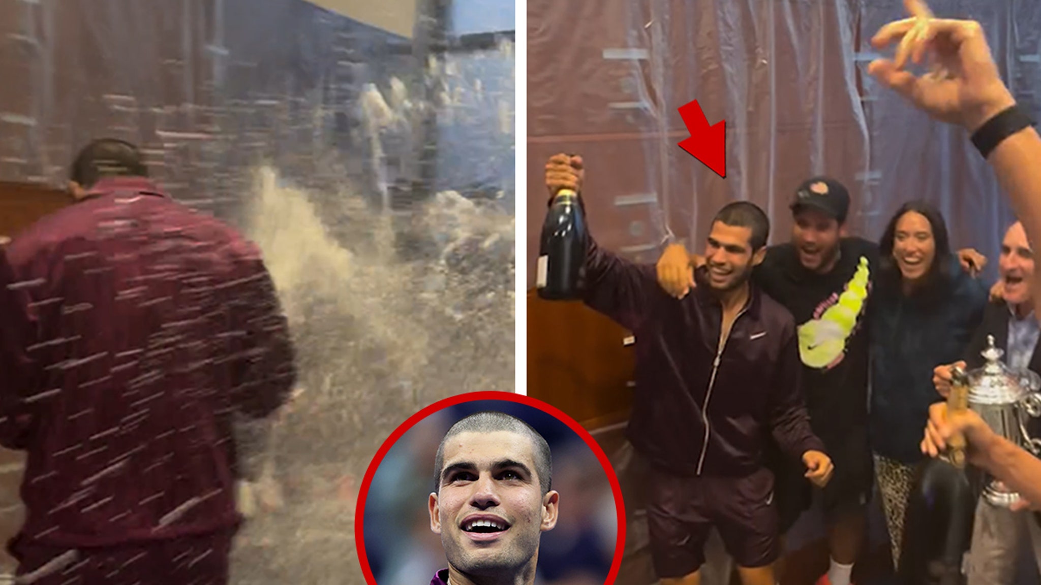 Carlos Alcaraz Celebrates US Open Win With Champagne, After Party With Models