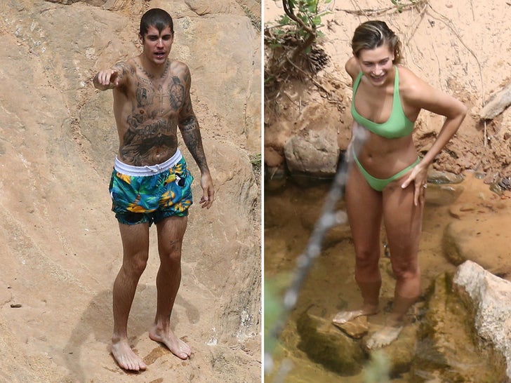 Justin and Hailey Bieber Splash In A Utah Swimming Hole