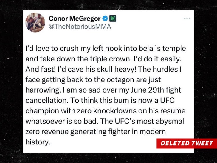 conor mcgregor deleted tweet sub