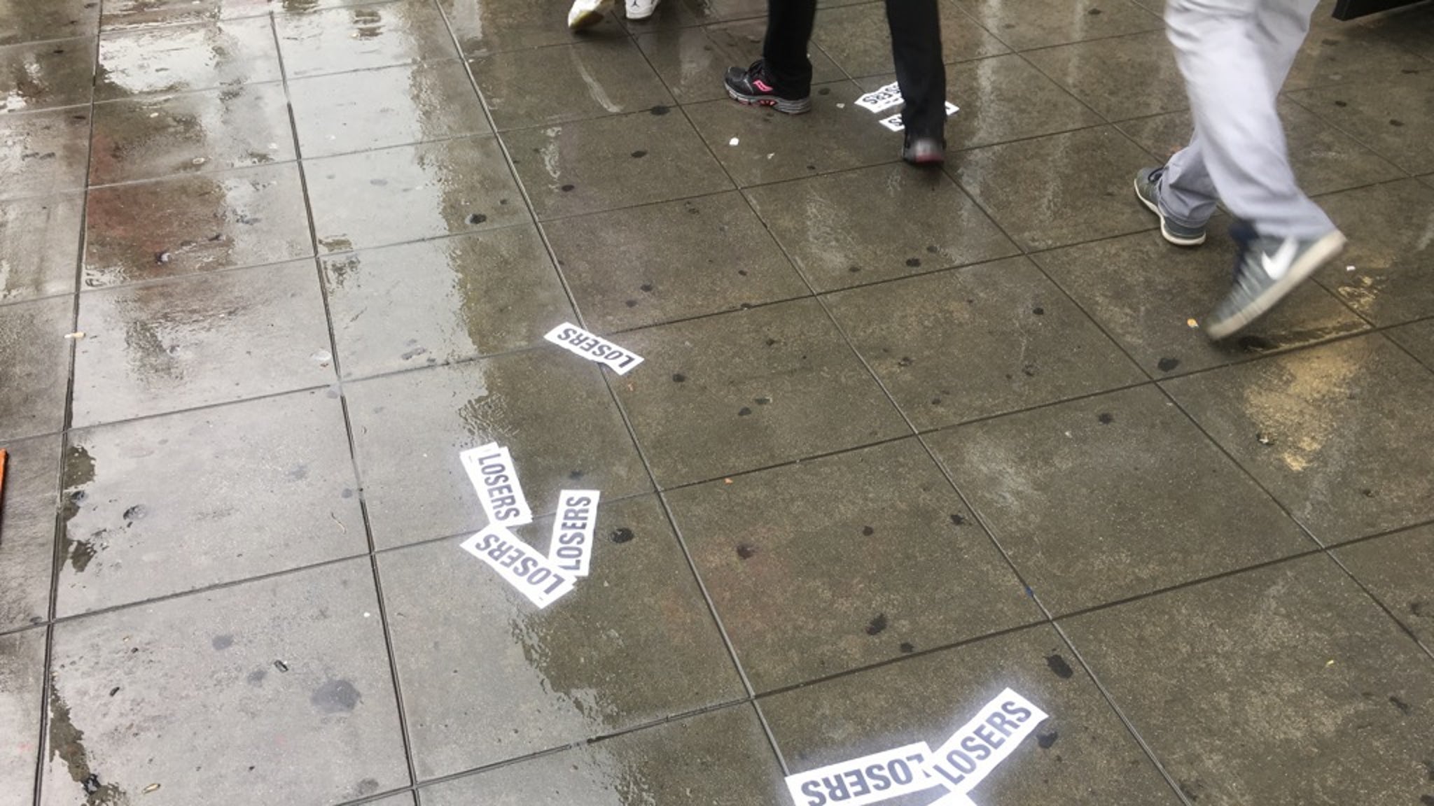 Rainy Trump Protest in Los Angeles