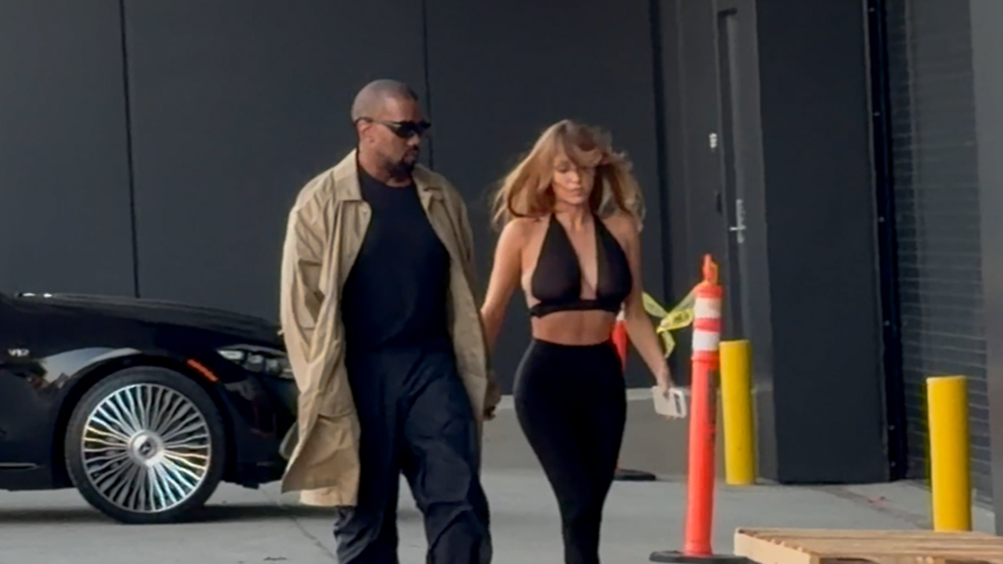 Bianca Censori Shows Off Her Nipples, Strawberry Blonde Hair While Out with Kanye