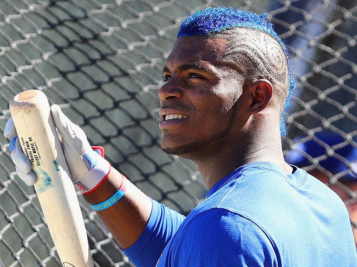 Yasiel Puig's hair is ready for the All-Star Game