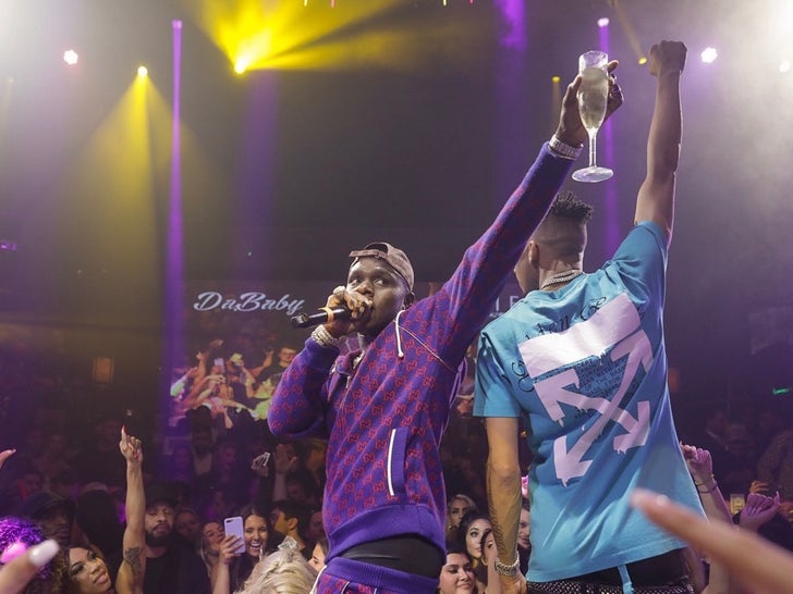 DaBaby Makes It Rain On Super Bowl Party at E11even