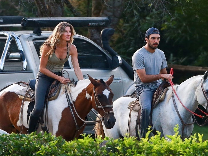 Gisele and Jiu-Jitsu Instructor Ride Horses Together In Costa Rica