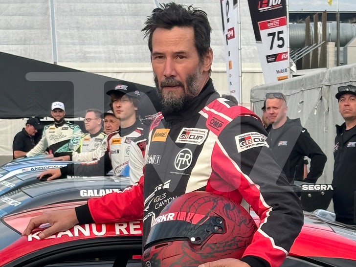 Keanu Reeves Looks Like a Badass Readying for Pro Auto Racing Debut, Spins Out