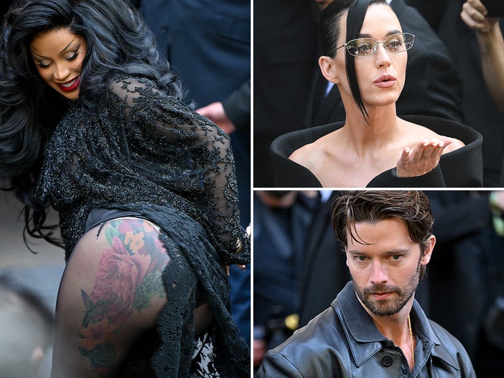 Celebs At Balenciaga Paris Fashion Week