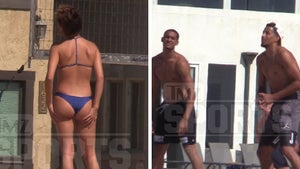Jordan Clarkson and Andre Roberson Play Volleyball with Hot Girls in Thong Bikinis