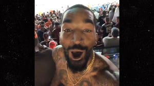 J.R. Smith Rips Off Shirt To Celebrate Browns' First Win Since 2016