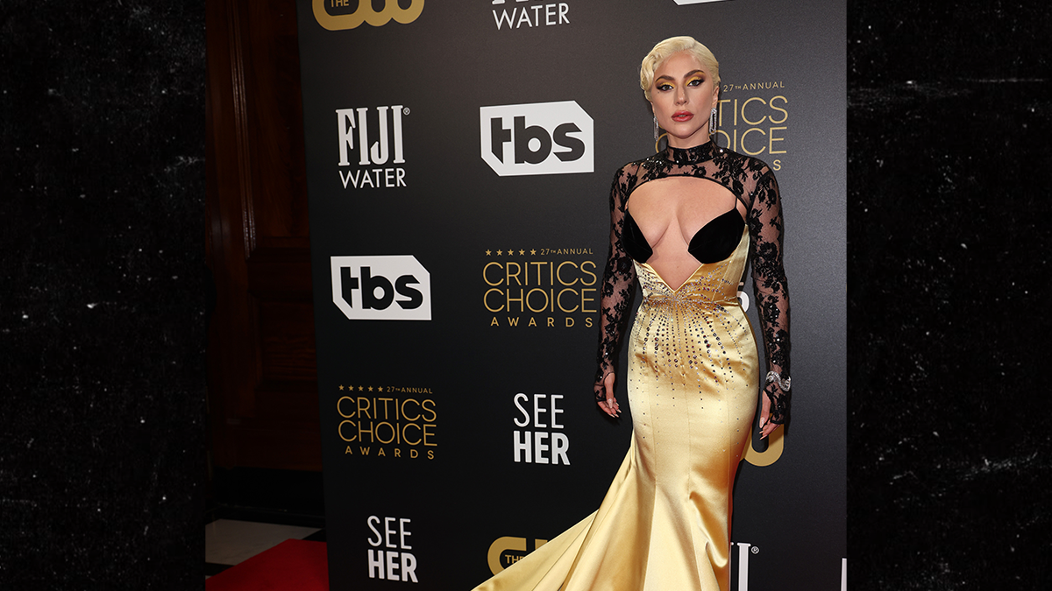 lady gaga critics choice awards dress Lady Gaga Stuns in Striking Gown on the Red Carpet at the 2022 Critics  Choice Awards