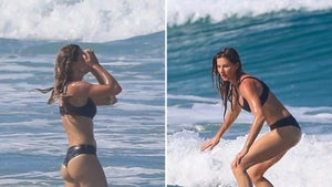 Gisele Bundchen Surfs In Tiny Black Bikini In Costa Rica