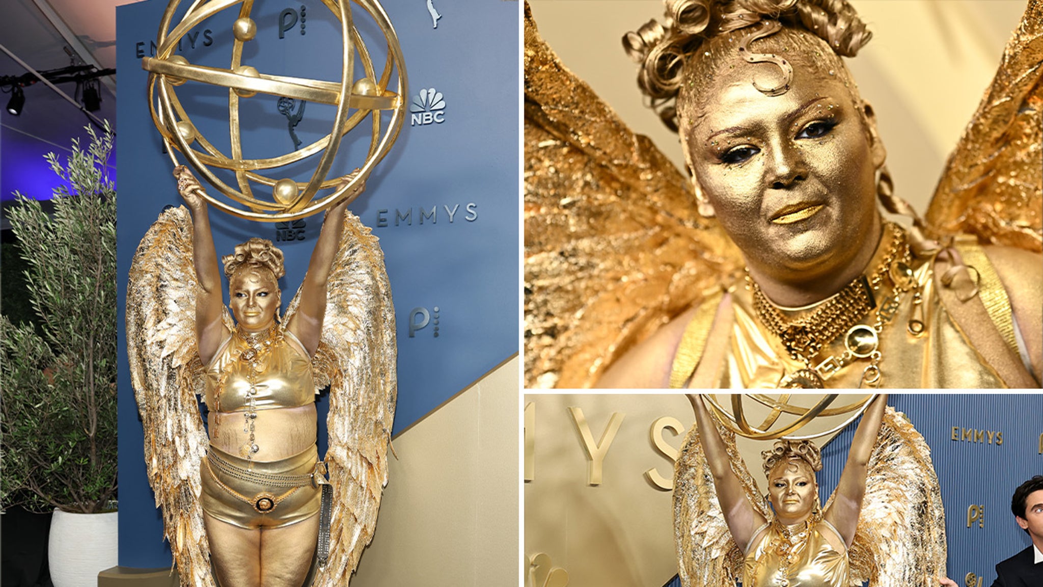 Meg Stalter Paints Herself Gold, Dresses Up Like Tropy for 2026 Emmys