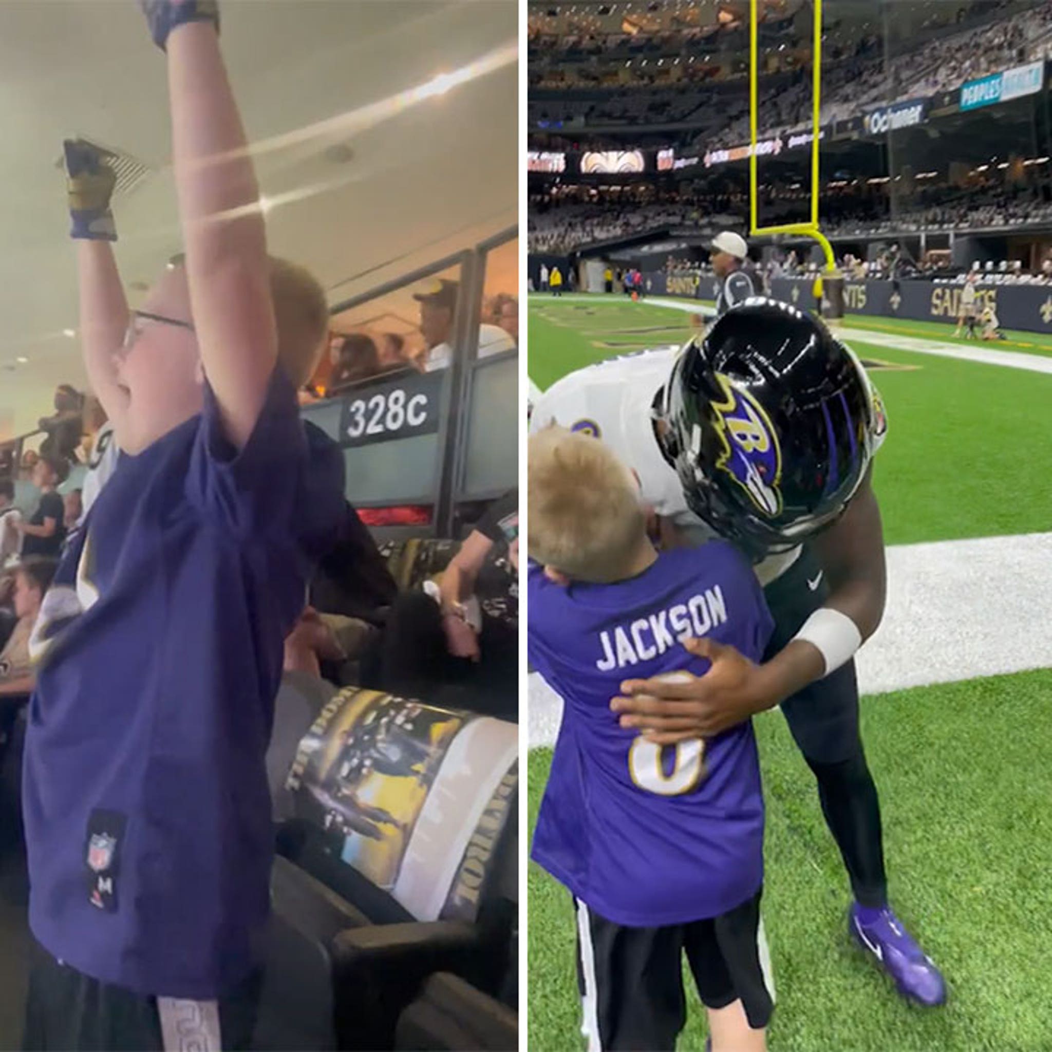 Young NFL fan close to tears as stranger gives him Play-Off tickets in  heartwarming video - Mirror Online