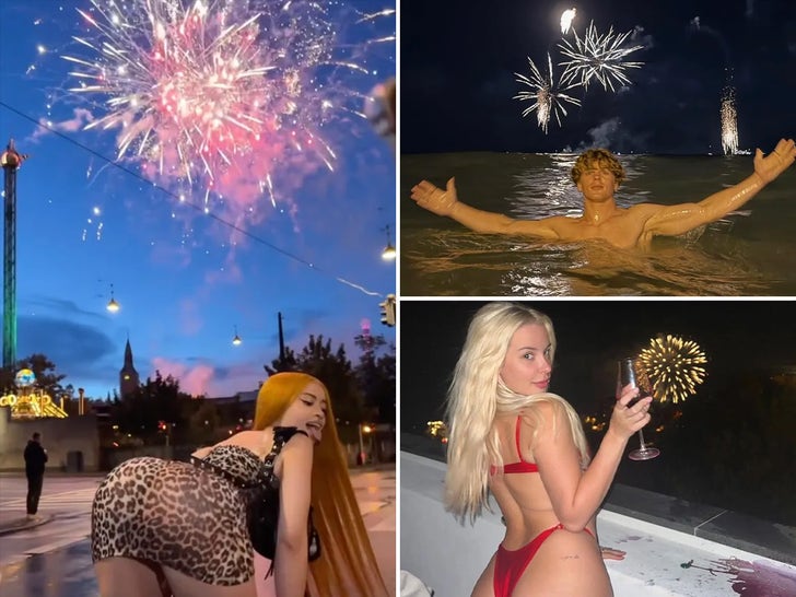 Famous Faces Under Fireworks -- Bangin'!
