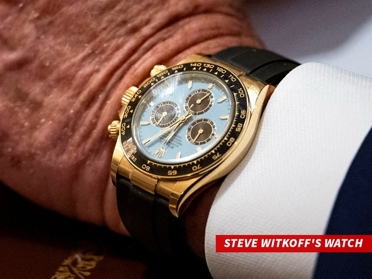 Steve Witkoff wears a Rolex Cosmograph Daytona watch getty