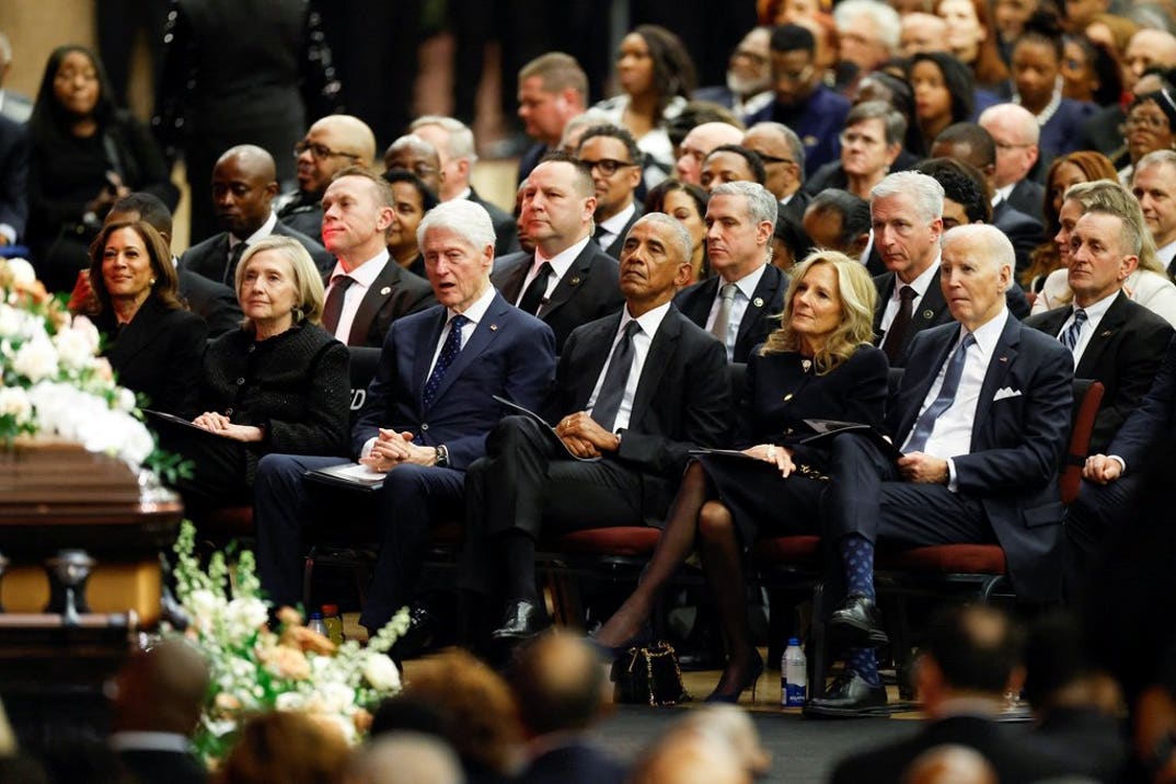 Kamala Harris, Hillary Clinton, Bill Clinton, Barack Obama, Jill Biden and Joe Biden