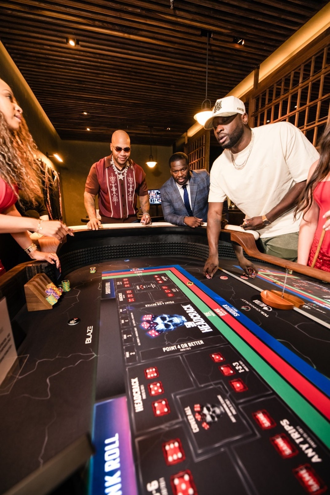 Curtis “50 Cent” Jackson joins guests for a first look at 50 CENT HEADCRACK™, his new casino dice game, during its official debut at Nomikai at The Venetian Resort Las Vegas on September 26, 2026.