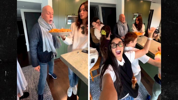 Demi Moore and Family Sing to Bruce Willis on His 68th Birthday