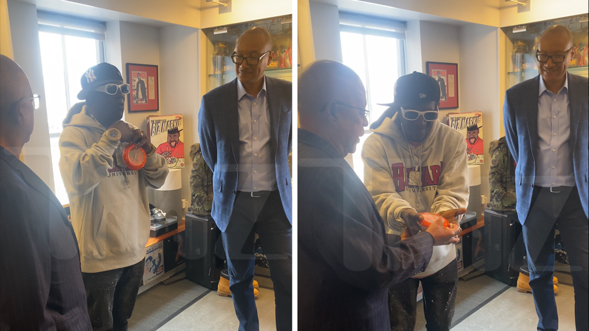 Flavor Flav meets Harvard students and donates a clock to the school