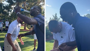 Draymond Green Comically Fails To Chug Beer With Travis Kelce On Golf Course