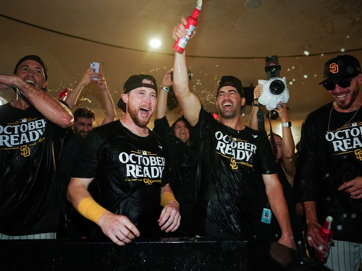 San Diego Padres Celebrating Game Two Against the Atlanta Braves