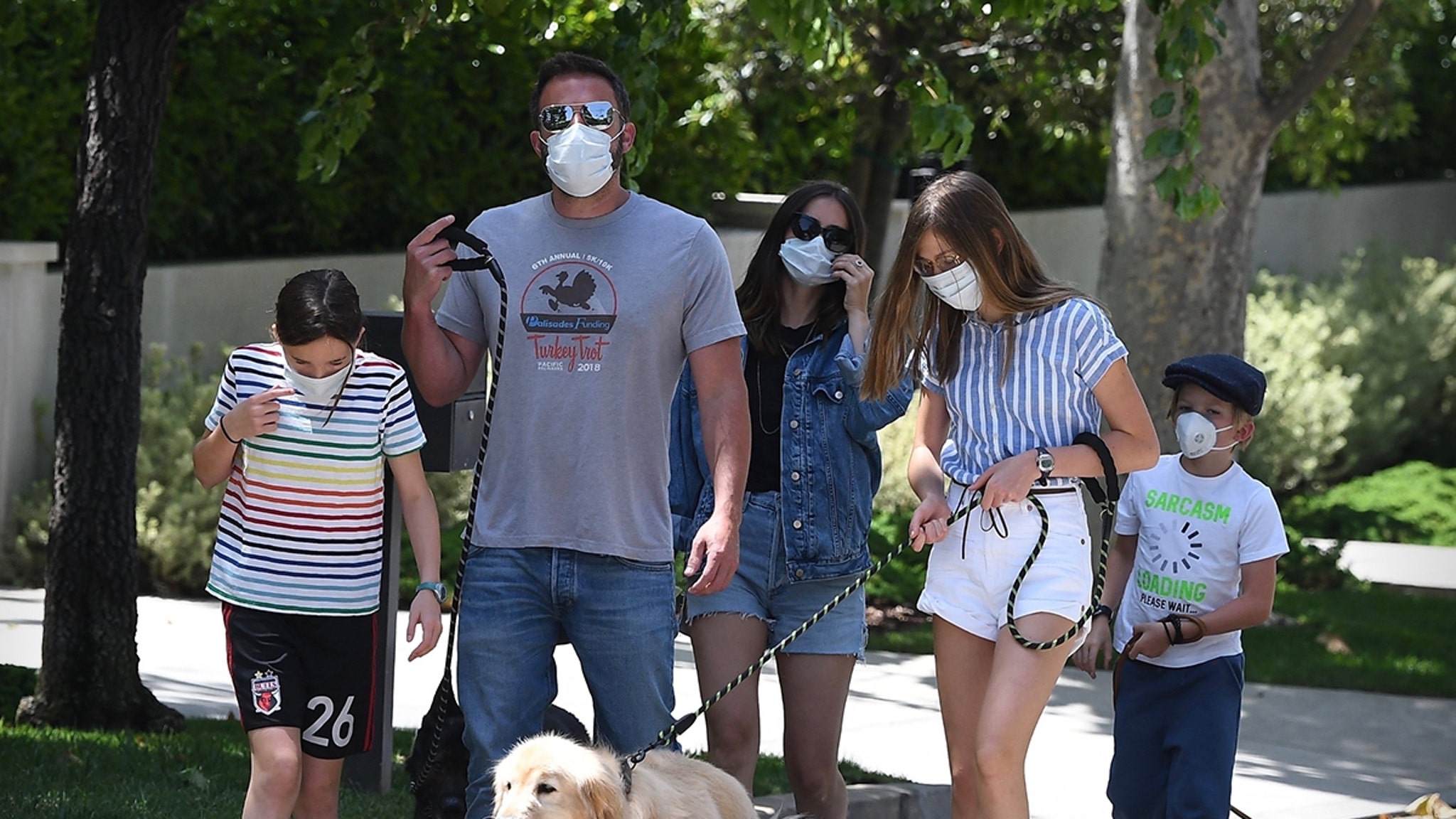 Ben Affleck Introduces His Kids To Ana De Armas Go For Family Dog Walk