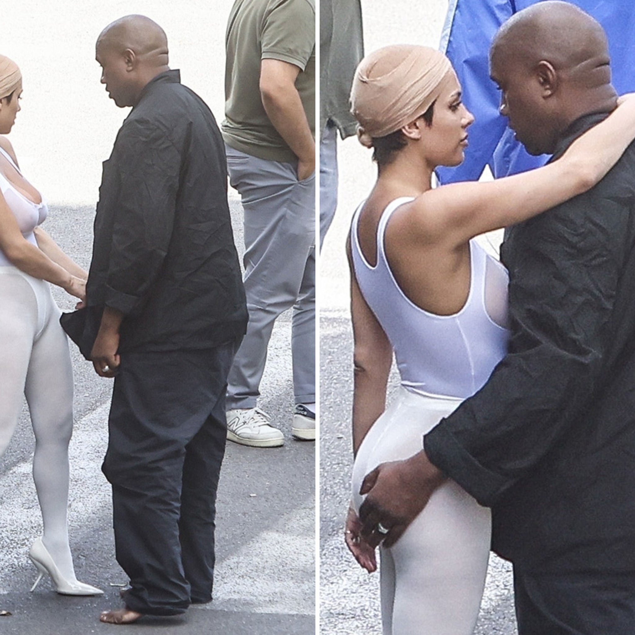 Kanye West Goes Barefoot, Gets Handsy with Wife Bianca Censori pic