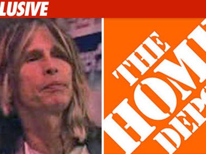 Steven Tyler sings at a Home Depot