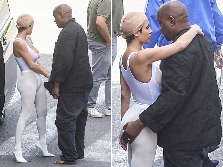 Kanye West Gets Handsy With Wife Bianca Censori at Travis Scott Concert