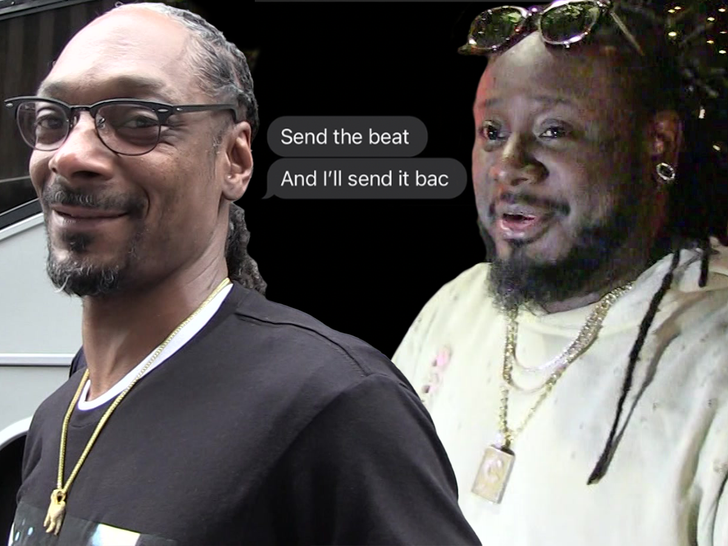 t pain snoop dogg texts