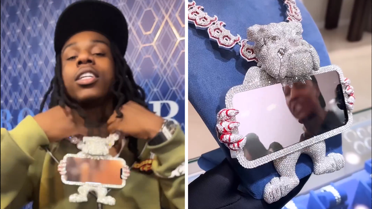 Polo G Shows Off Custom Gold & Diamond Studded Chain