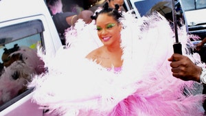 Rihanna Ruffles Feathers at Crop Over Carnival in Barbados