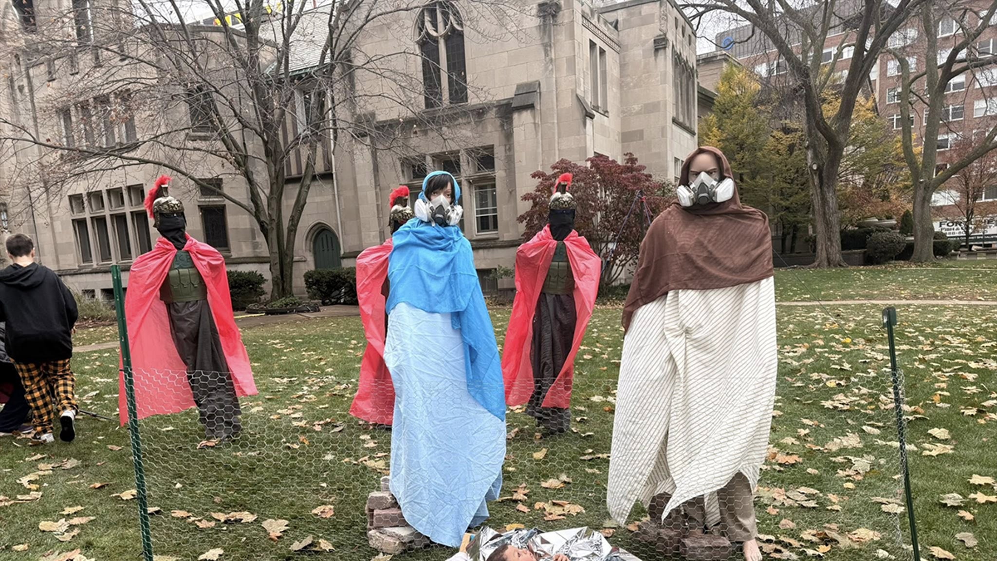 Zip-Tied Baby Jesus Guarded by ICE Agents in Illinois Church Nativity Scene