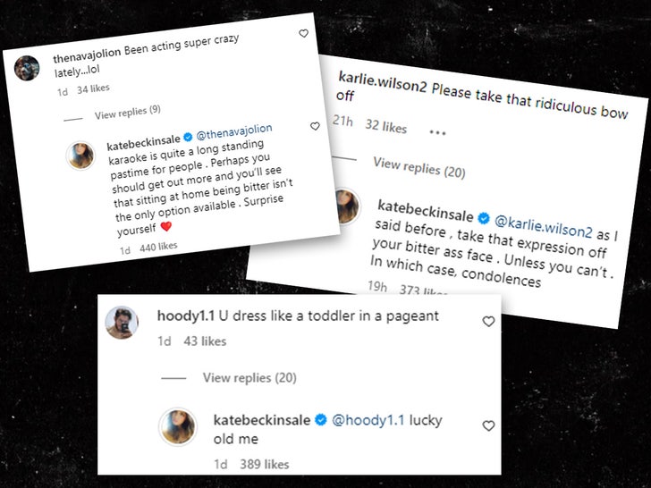 Collage with comments by Kate Beckinsale
